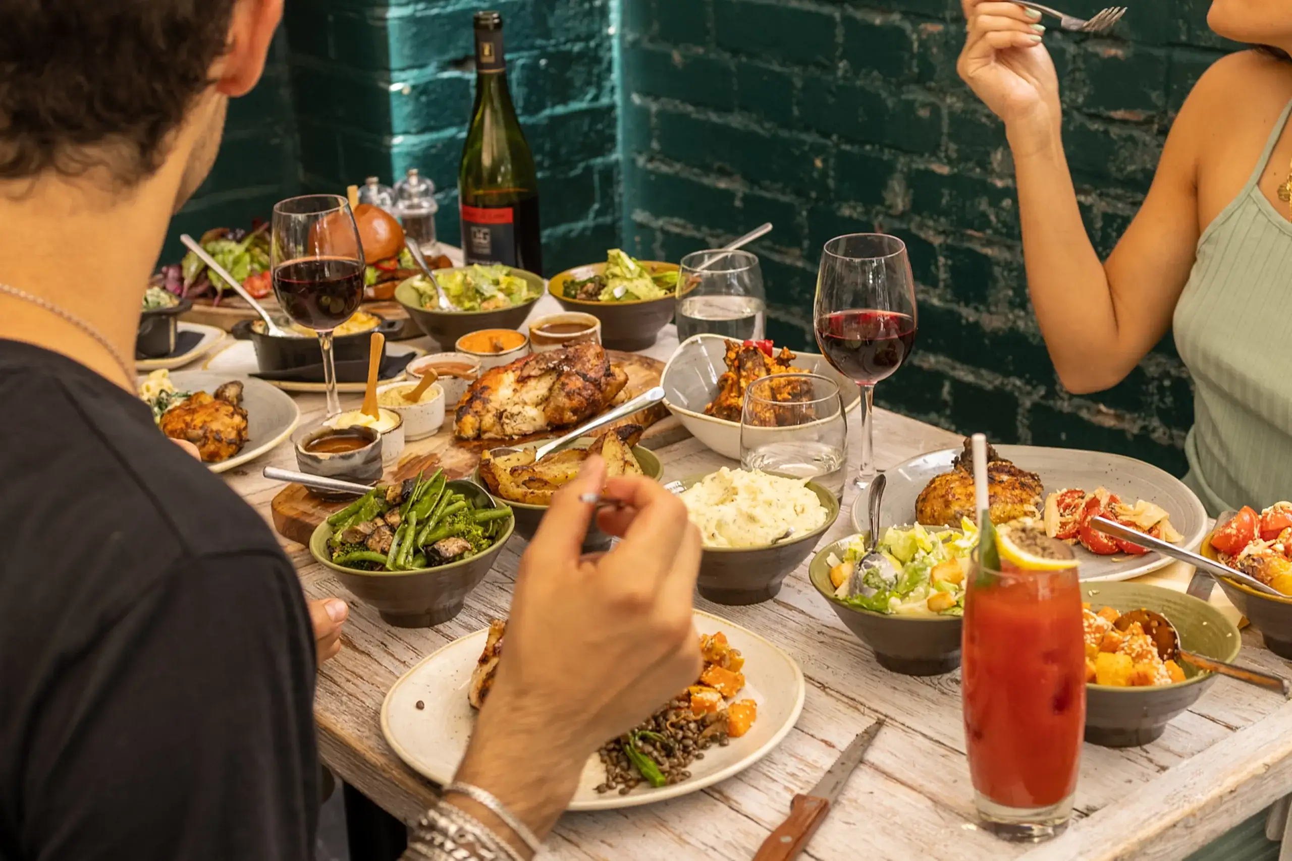 Customers enjoying meal at Cocotte