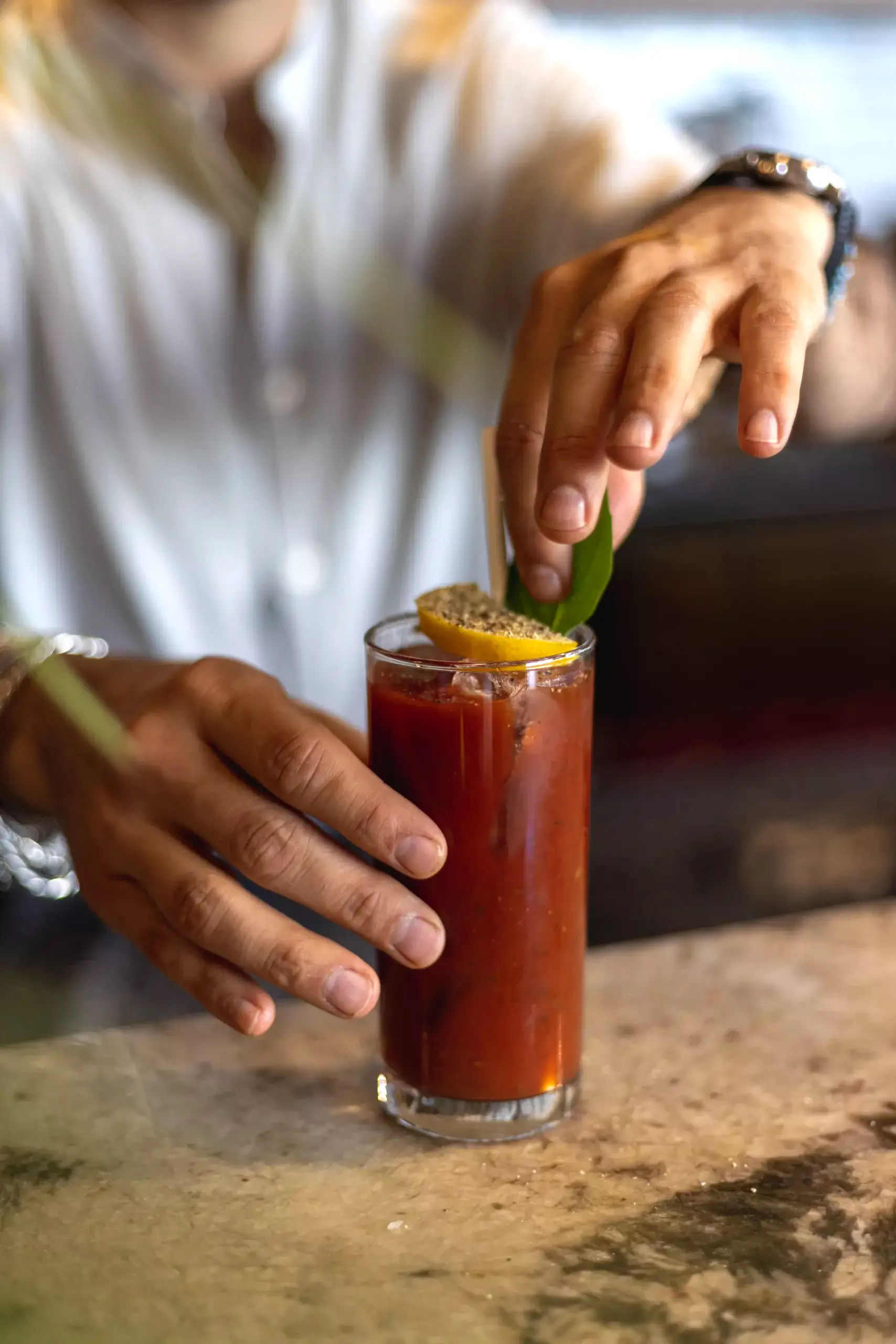 Cocktail preparation at Cocotte